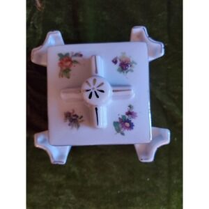 Vintage Floral Porcelain Smoking Set- Trinket/Jewlery Box